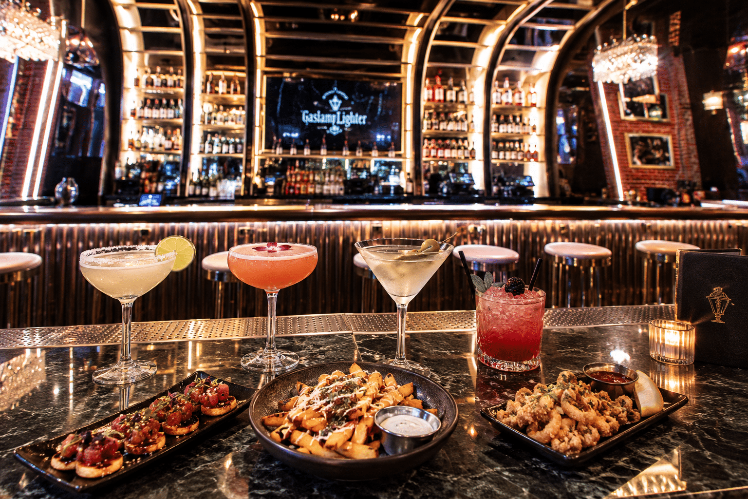 VIP bottle service booth setup at a San Diego cocktail lounge
